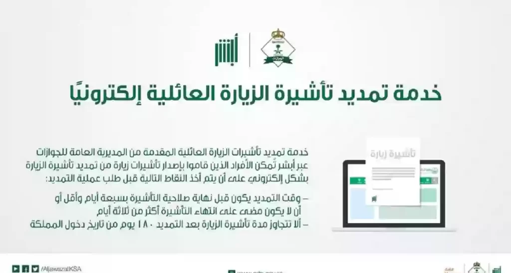 هذه خطوات تمديد تأشيرة الزيارة العائلية وإليك الرسوم الجديدة