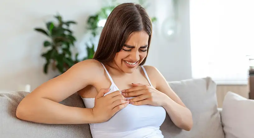 أين يتركز ألم الثدي في بداية الحمل