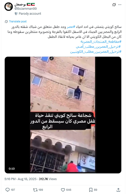 فيديو إنقاذ سائح كويتي لطفل في مصر يثير الجدل حول مصداقيته